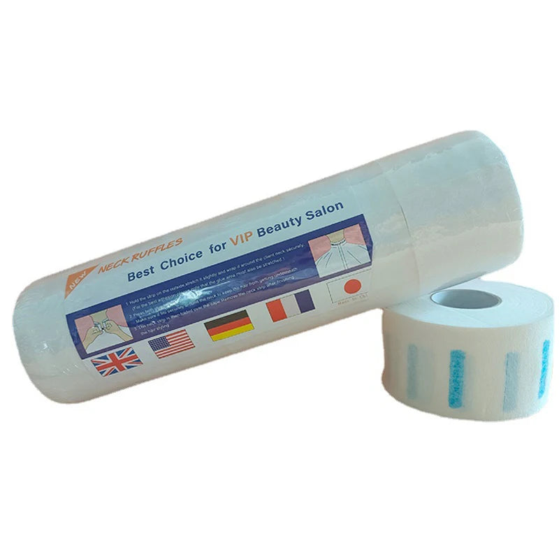 100PCS Disposable 1 Roll Hair Cutting Accessory Neck Paper Adjustable Barber Dedicated Salon Hairdressing White Neck Strips